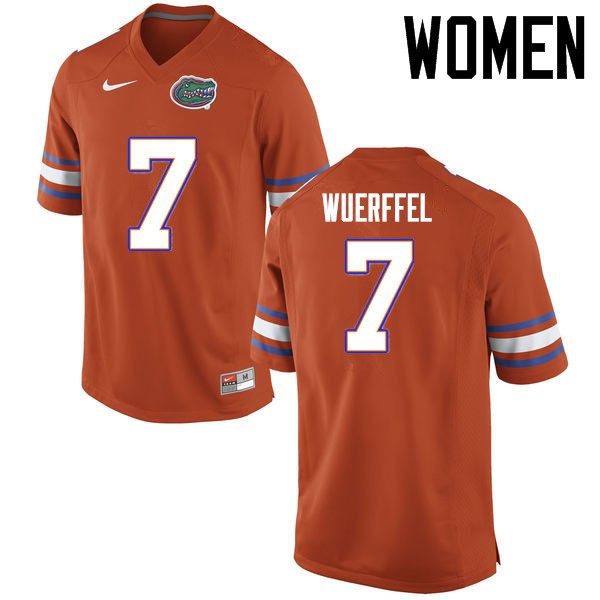 Florida Gators Women #7 Danny Wuerffel College Football Jerseys Orange